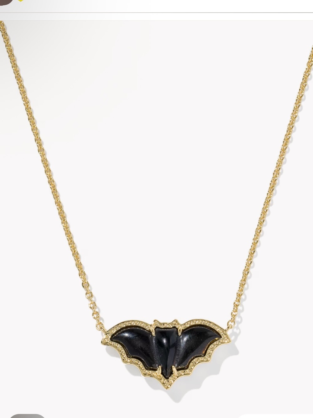 Kendra Scot Black Bat Pendant Necklace NEW $75